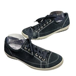 Legero Sneakers Women 9.5 Blue Suede Leather Lace Up Padded Comfort Casual Shoes